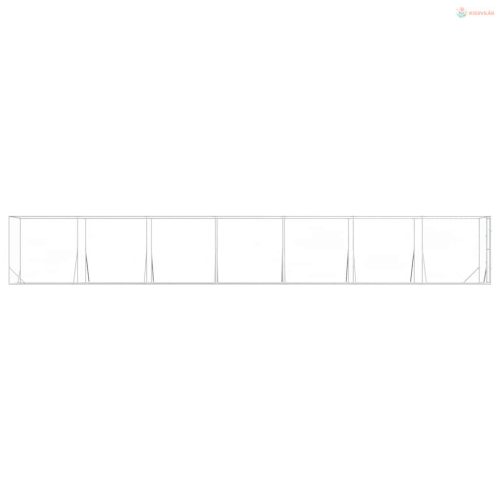 Ezüstszínű kültéri horganyzott acél kutyakennel 2 x 14 x 2 m