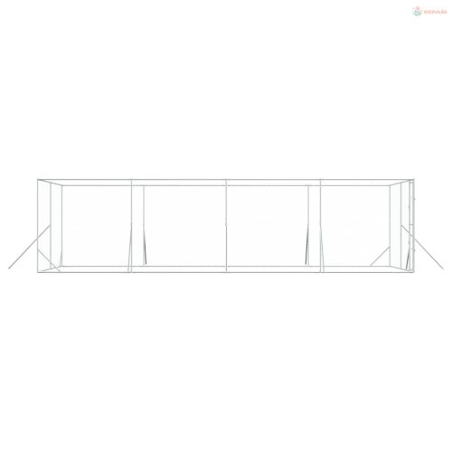 Ezüstszínű kültéri horganyzott acél kutyakennel 4x8x2 m