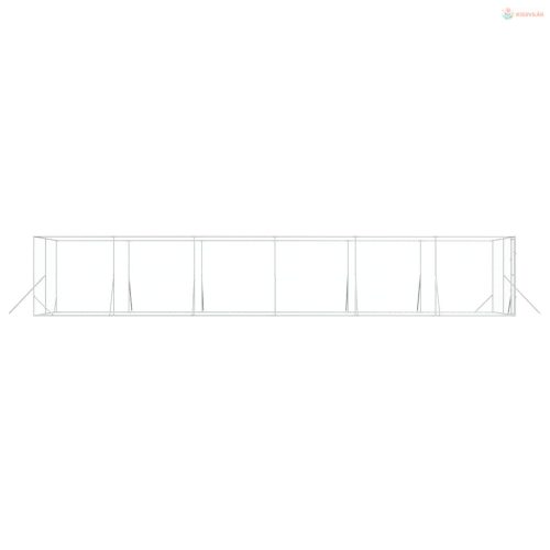 Ezüstszínű kültéri horganyzott acél kutyakennel 4 x 12 x 2 m