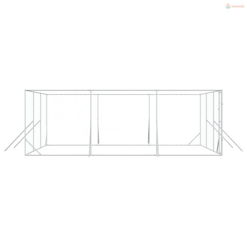 Ezüstszínű kültéri horganyzott acél kutyakennel 6x6x2 m