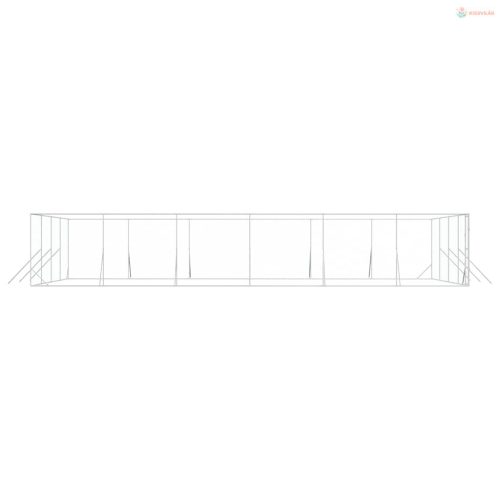 Ezüstszínű kültéri horganyzott acél kutyakennel 8 x 12 x 2 m