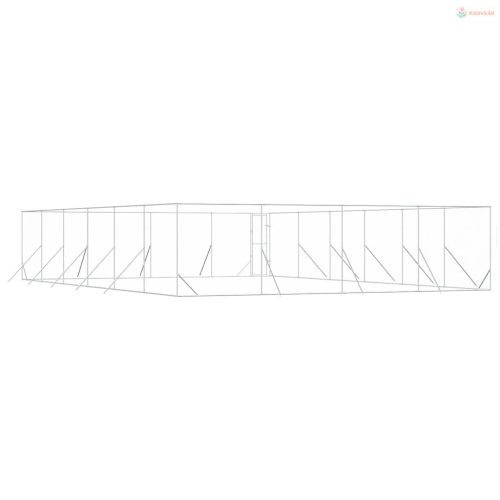 Ezüstszínű kültéri horganyzott acél kutyakennel 8 x 12 x 2 m