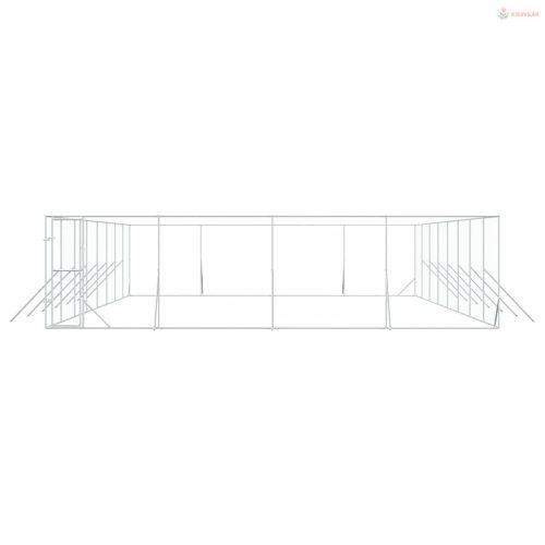 Ezüstszínű kültéri horganyzott acél kutyakennel 8 x 16 x 2 m
