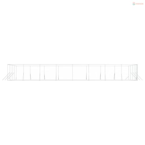 Ezüstszínű kültéri horganyzott acél kutyakennel 8 x 16 x 2 m