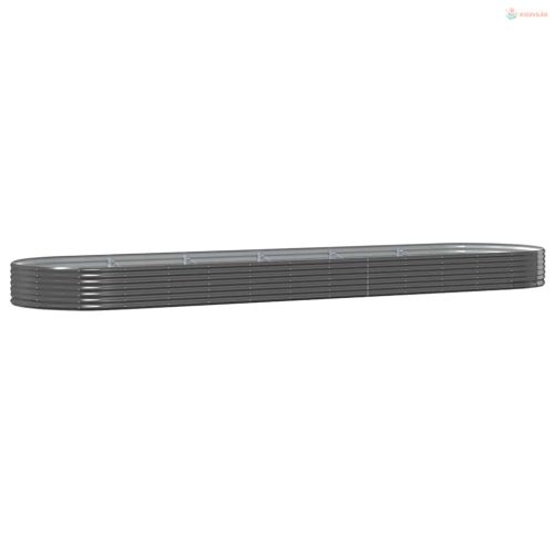 Antracitszürke horganyzott acél kerti magaságyás 523x140x36 cm