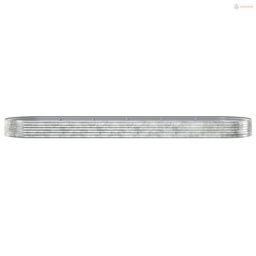 Ezüstszínű horganyzott acél kerti magaságyás 523x140x36 cm