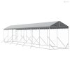 Ezüstszínű horganyzott acél kutyakennel tetővel 2x14x2,5 m
