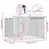 Ezüstszínű horganyzott acél kutyakennel tetővel 3x3x2,5 m