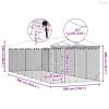 Ezüstszínű horganyzott acél kutyakennel tetővel 3x9x2,5 m