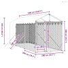 Ezüstszínű horganyzott acél kutyakennel tetővel 2x6x2,5 m