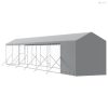 Ezüstszínű horganyzott acél kutyakennel tetővel 2x14x2,5 m