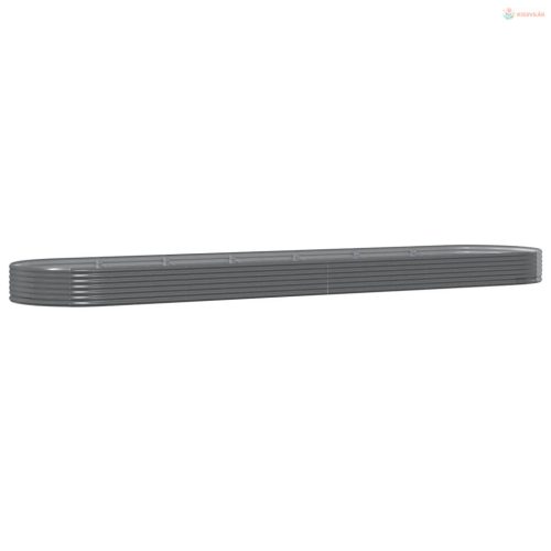 Szürke horganyzott acél kerti magaságyás 600x140x36 cm