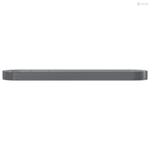 Szürke horganyzott acél kerti magaságyás 600x140x36 cm