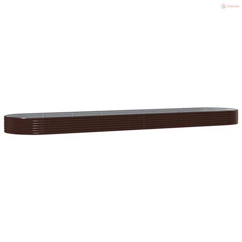 Barna horganyzott acél kerti magaságyás 600x140x36 cm