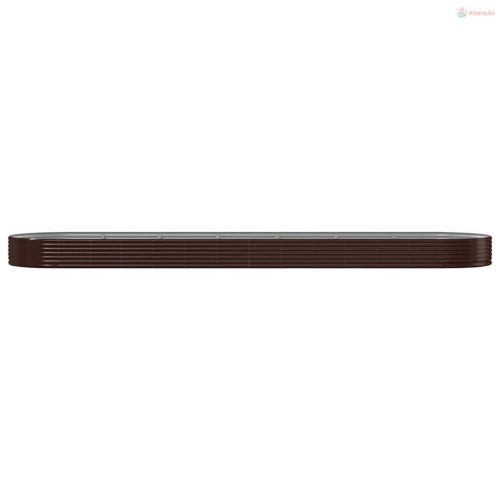 Barna horganyzott acél kerti magaságyás 600x140x36 cm