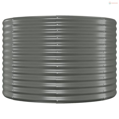 Szürke horganyzott acél kerti magaságyás 100x100x68 cm