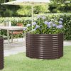 Barna horganyzott acél kerti magaságyás 100x100x68 cm