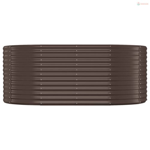 Barna porszórt acél kerti magaságyás 175x100x68 cm