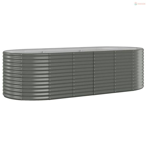 Szürke horganyzott acél kerti magaságyás 249x100x68 cm