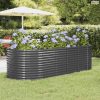 Antracitszürke horganyzott acél kerti magaságyás 249x100x68 cm