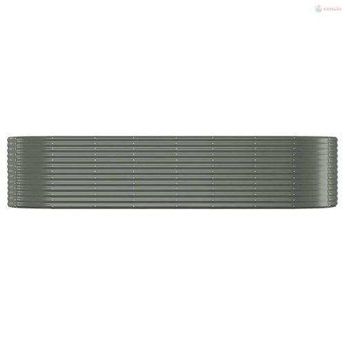 Szürke horganyzott acél kerti magaságyás 322x100x68 cm