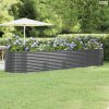 Antracitszürke horganyzott acél kerti magaságyás 396x100x68 cm
