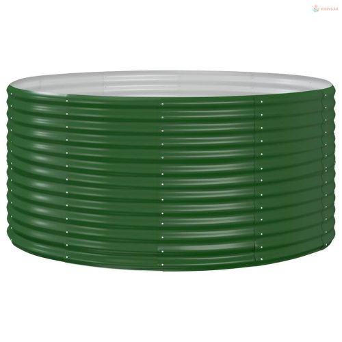 Zöld színű horganyzott acél kerti magaságyás 140 x 140 x 68 cm