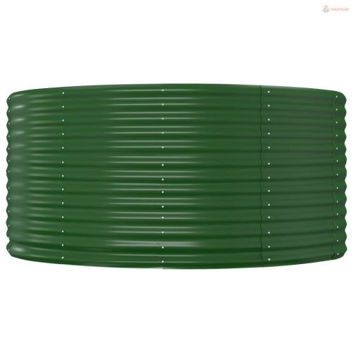 Zöld színű horganyzott acél kerti magaságyás 140 x 140 x 68 cm