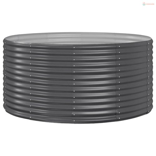 Antracitszürke horganyzott acél kerti magaságyás 140x140x68 cm