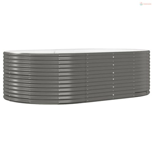 Szürke horganyzott acél kerti magaságyás 212 x 140 x 68 cm