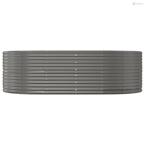 Szürke horganyzott acél kerti magaságyás 212 x 140 x 68 cm