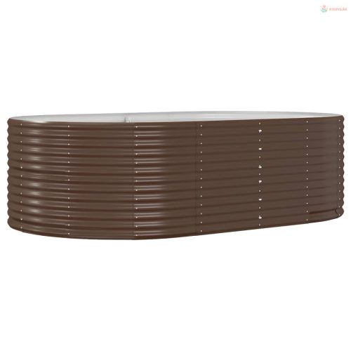 Barna horganyzott acél kerti magaságyás 212 x 140 x 68 cm