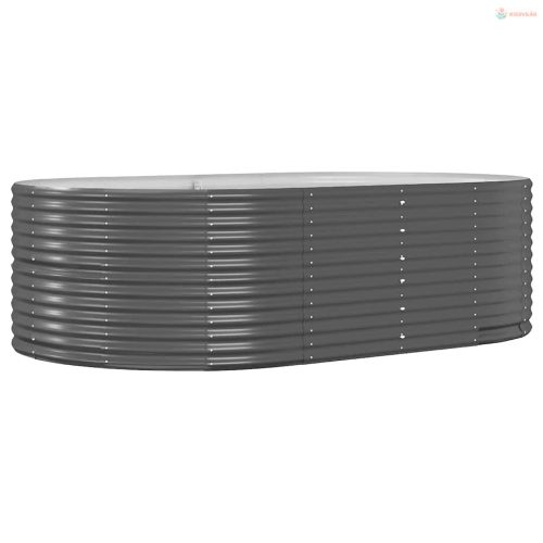 Antracit színű horganyzott acél kerti magaságyás 212 x 140 x 68 cm