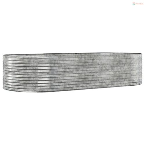 Ezüstszínű horganyzott acél kerti magaságyás 291 x 140 x 68 cm