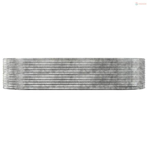 Ezüstszínű horganyzott acél kerti magaságyás 291 x 140 x 68 cm