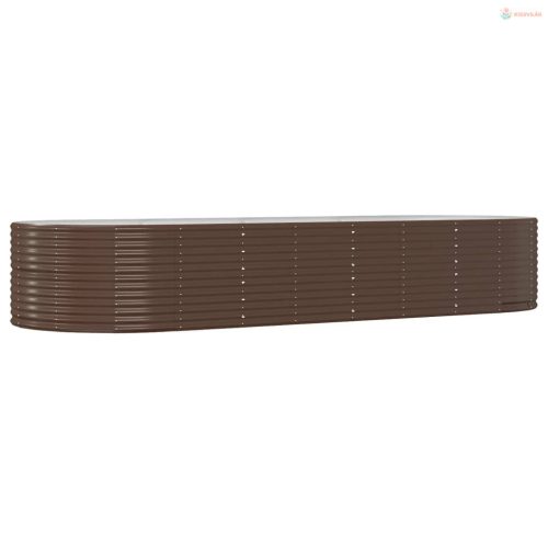 Barna horganyzott acél kerti magaságyás 367 x 140 x 68 cm