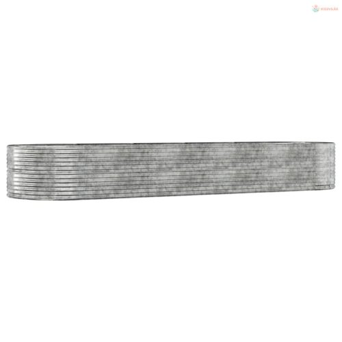 Ezüstszínű horganyzott acél kerti magaságyás 447 x 140 x 68 cm