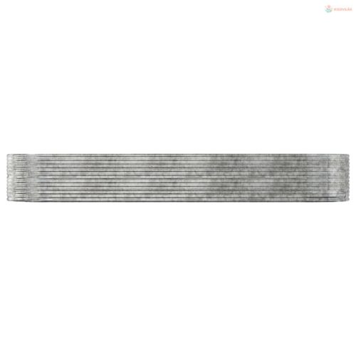 Ezüstszínű horganyzott acél kerti magaságyás 447 x 140 x 68 cm