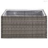 Szürke polyrattan kerti ültetőláda 80 x 80 x 40 cm