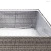 Szürke polyrattan kerti ültetőláda 80 x 80 x 40 cm