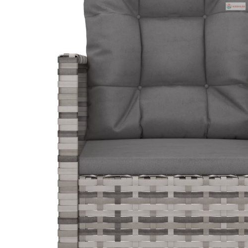4 részes szürke polyrattan kültéri ülőgarnitúra párnákkal