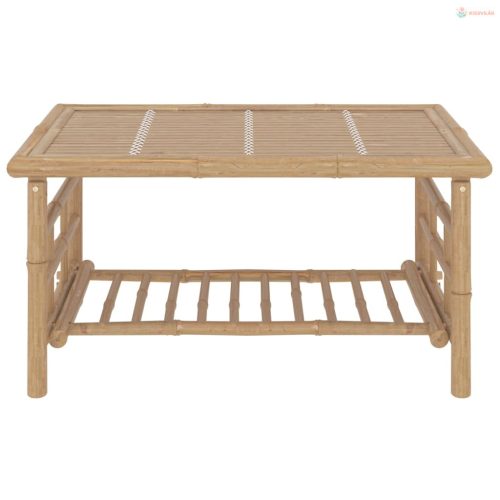 2 részes bambusz kerti ülőgarnitúra sötétszürke párnákkal