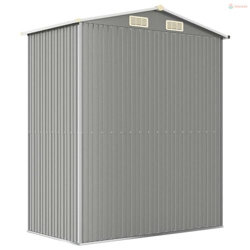 Világosszürke horganyzott acél kerti fészer 192x108x223 cm