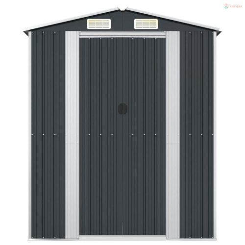 Antracitszürke horganyzott acél kerti fészer 192 x 108 x 223 cm