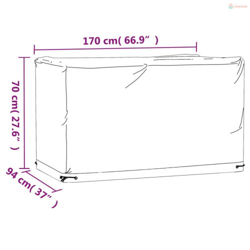 Téglalap alakú kerti bútorhuzat 8 fűzőlyukkal 170 x 94 x 70 cm