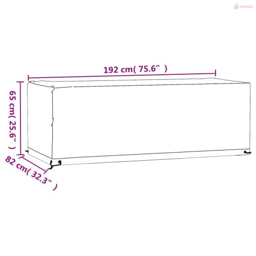 Téglalap alakú kerti bútor huzat 8 fűzőlyukkal 192x82x65 cm