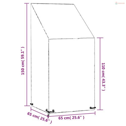Polietilén kerti szék huzat 8 fűzőlyukkal 65x65x110/150 cm