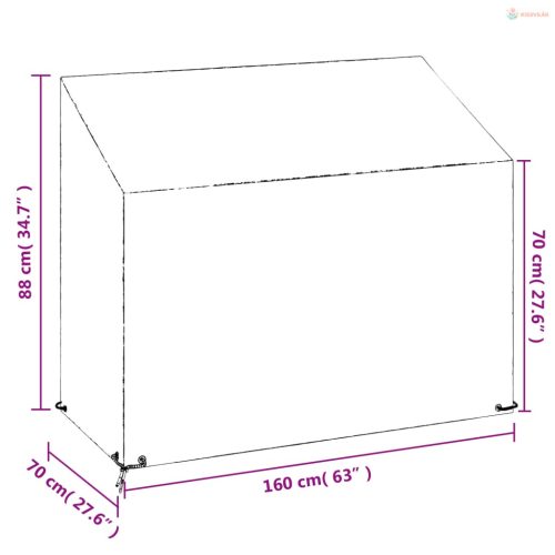 Polietilén kerti pad huzat 8 fűzőlyukkal 160x70x70/88 cm