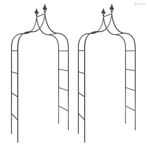2 db fekete acél kerti boltív 120 x 38 x 260 cm