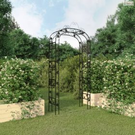 Fekete acél kerti boltív 116 x 45 x 240 cm